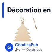 Décoration en bois personnalisable forme arbre avec logo - Miniature 1