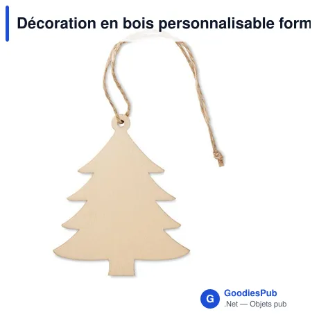 Décoration en bois personnalisable forme arbre avec logo