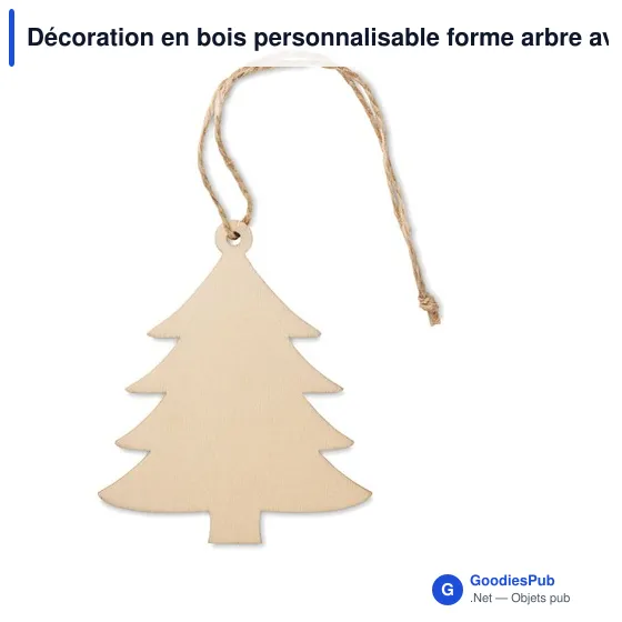 Décoration en bois personnalisable forme arbre avec logo - Image 1