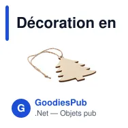 Décoration en bois personnalisable forme arbre avec logo - Miniature 2