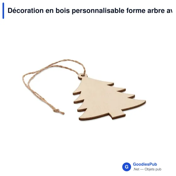 Décoration en bois personnalisable forme arbre avec logo - Image 2