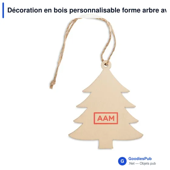 Décoration en bois personnalisable forme arbre avec logo - Image 3