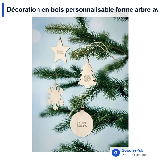 Décoration en bois personnalisable forme arbre avec logo - Image 4