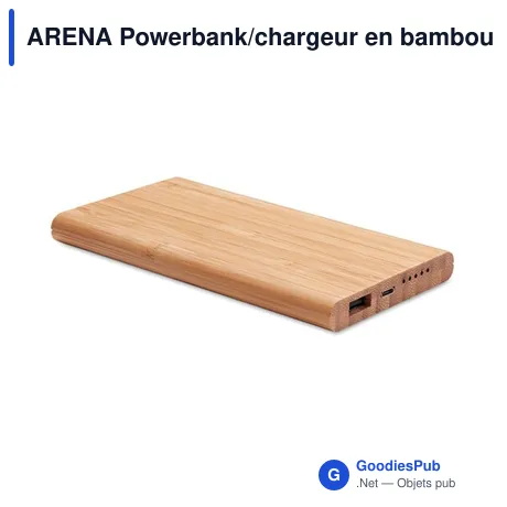 ARENA Powerbank/chargeur en bambou