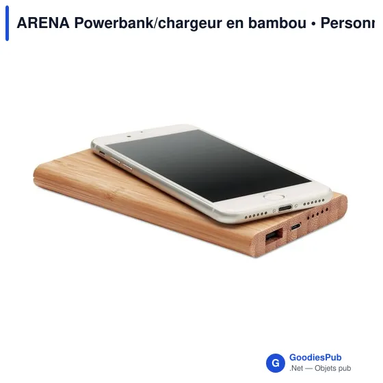 ARENA Powerbank/chargeur en bambou - Image 2