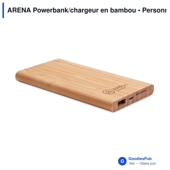 ARENA Powerbank/chargeur en bambou - Image 3