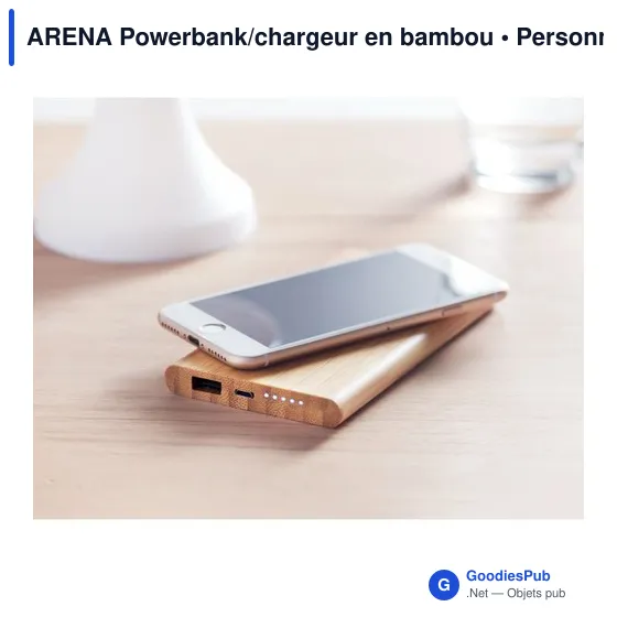 ARENA Powerbank/chargeur en bambou - Image 4