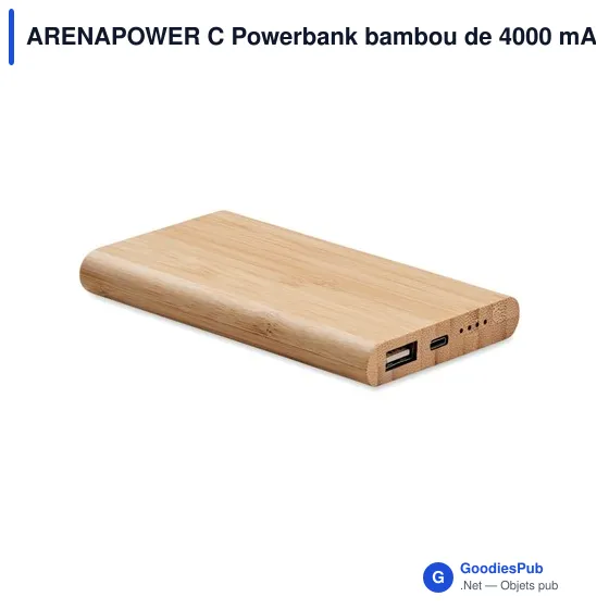 ARENAPOWER C Powerbank bambou de 4000 mAh - Image 1