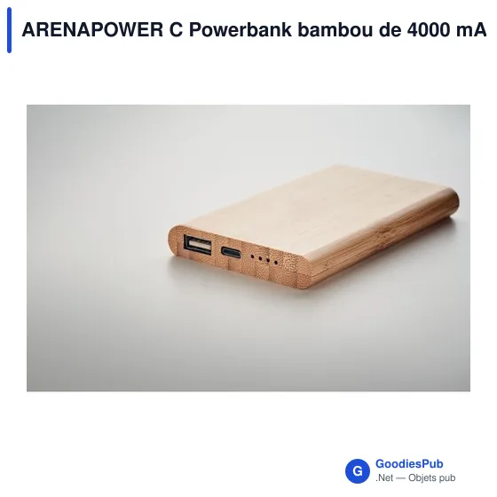 ARENAPOWER C Powerbank bambou de 4000 mAh - Image 4