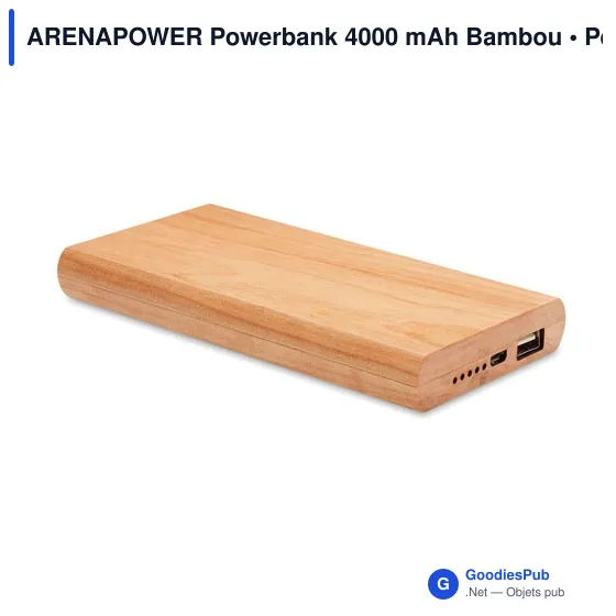 ARENAPOWER Powerbank 4000 mAh Bambou - Image 1