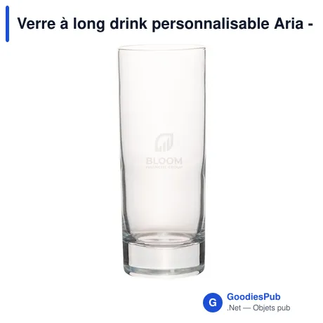 Verre à long drink personnalisable Aria - Logo bienvenu
