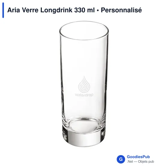 Verre à long drink personnalisable Aria - Logo bienvenu - Image 2