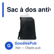 Sac à dos antivol personnalisable pour ordinateur 15" - ARLONavec logo - Miniature 1