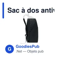 Sac à dos antivol personnalisable pour ordinateur 15" - ARLONavec logo - Miniature 2