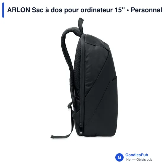 Sac à dos antivol personnalisable pour ordinateur 15" - ARLONavec logo - Image 2