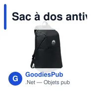 Sac à dos antivol personnalisable pour ordinateur 15" - ARLONavec logo - Miniature 3