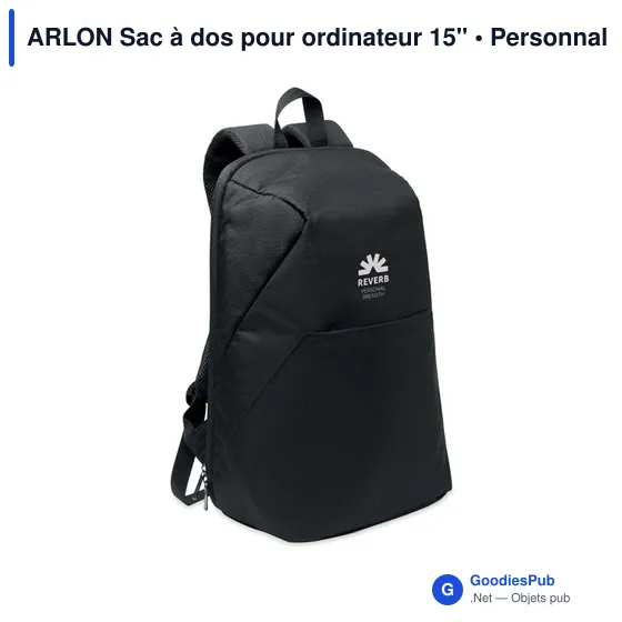 Sac à dos antivol personnalisable pour ordinateur 15" - ARLONavec logo - Image 3
