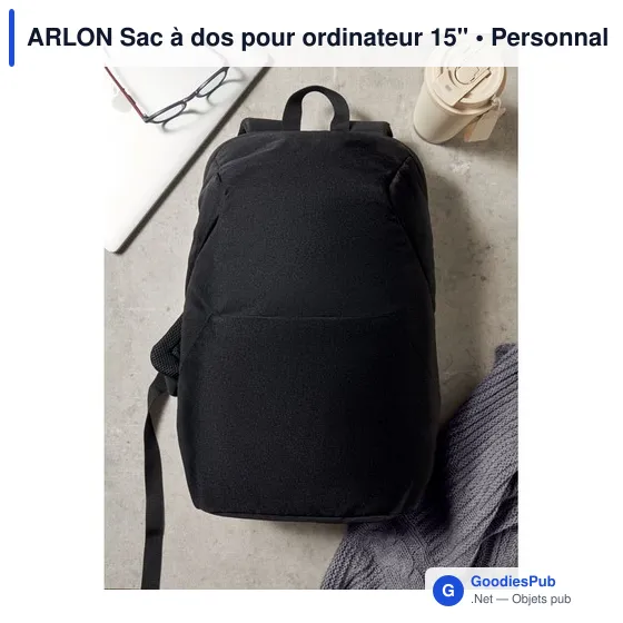 Sac à dos antivol personnalisable pour ordinateur 15" - ARLONavec logo - Image 4