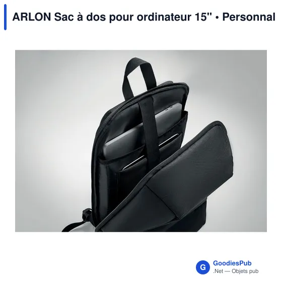 Sac à dos antivol personnalisable pour ordinateur 15" - ARLONavec logo - Image 5