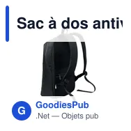 Sac à dos antivol personnalisable pour ordinateur 15" - ARLONavec logo - Miniature 6