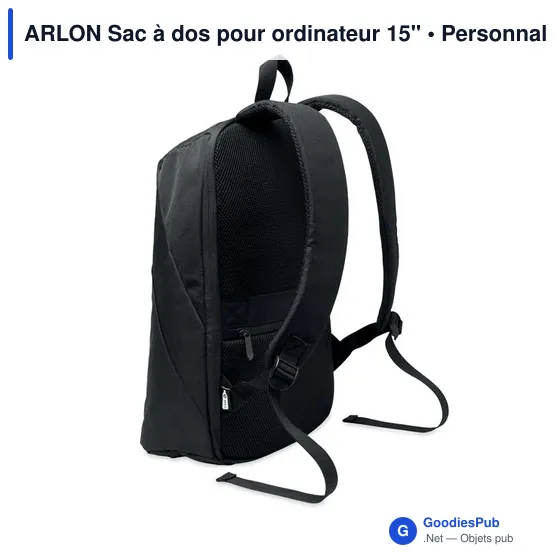 Sac à dos antivol personnalisable pour ordinateur 15" - ARLONavec logo - Image 6