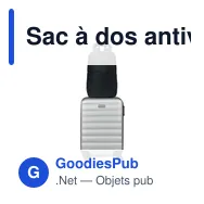 Sac à dos antivol personnalisable pour ordinateur 15" - ARLONavec logo - Miniature 7