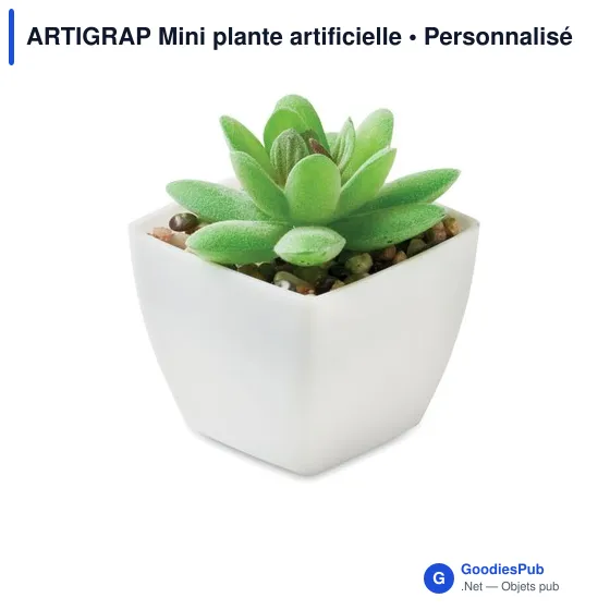 Mini plante artificielle personnalisable avec logo - ARTIGRAP - Image 1