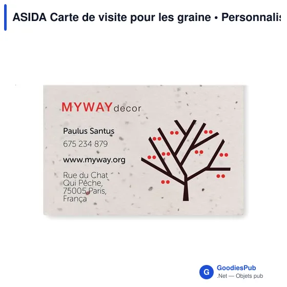 Carte de visite personnalisable avec graines de fleurs sauvages - ASIDAavec logo - Image 2