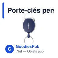Porte-clés personnalisable Aspen RollerClip avec logo - Miniature 1