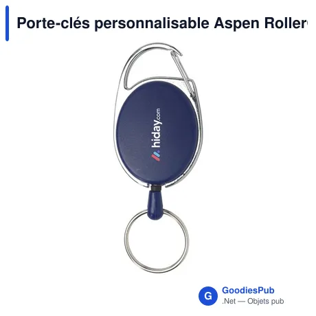 Porte-clés personnalisable Aspen RollerClip avec logo