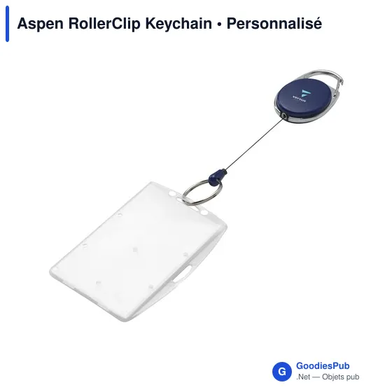 Porte-clés personnalisable Aspen RollerClip avec logo - Image 2
