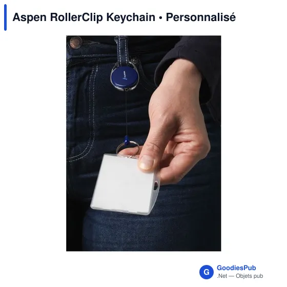 Porte-clés personnalisable Aspen RollerClip avec logo - Image 3