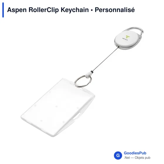 Porte-clés personnalisable Aspen RollerClip avec logo - Image 5