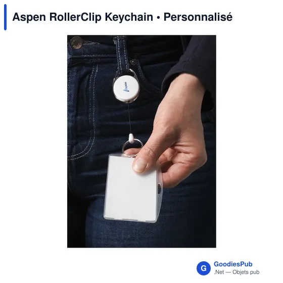 Porte-clés personnalisable Aspen RollerClip avec logo - Image 6