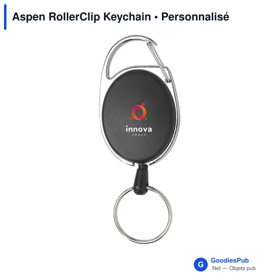 Porte-clés personnalisable Aspen RollerClip avec logo - Image 7