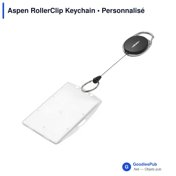 Porte-clés personnalisable Aspen RollerClip avec logo - Image 8