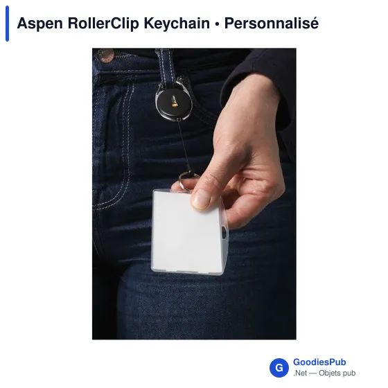 Porte-clés personnalisable Aspen RollerClip avec logo - Image 9