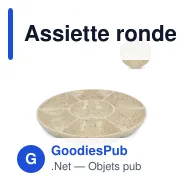 Assiette ronde personnalisable en céramique 26 cm avec logo - Sagaform Ditte - Miniature 1