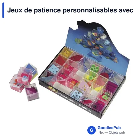 Jeux de patience personnalisables avec logo - Assortiment de 24 jeux Leslie