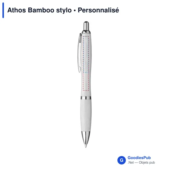 Stylo à bille personnalisable en bambou avec logo - Athos Bamboo stylo - Image 4