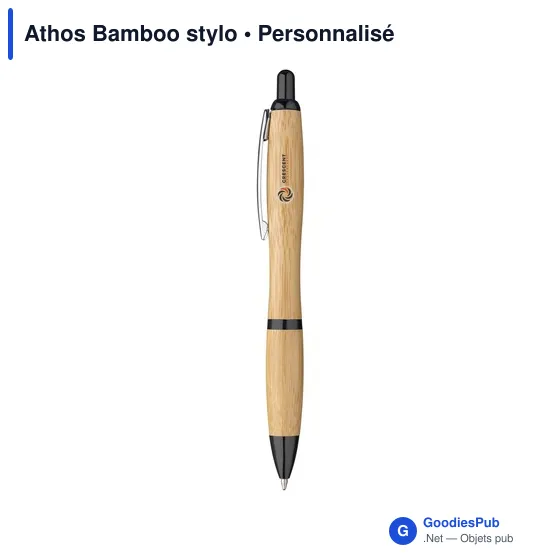 Stylo à bille personnalisable en bambou avec logo - Athos Bamboo stylo - Image 6