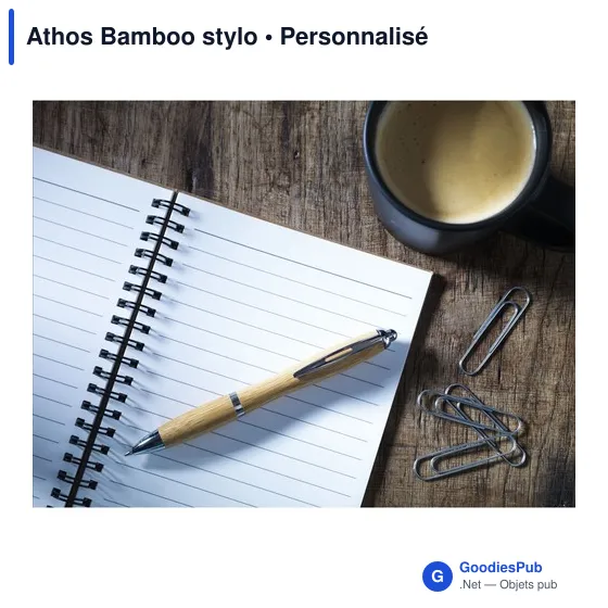 Stylo à bille personnalisable en bambou avec logo - Athos Bamboo stylo - Image 8
