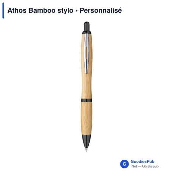 Stylo à bille personnalisable en bambou avec logo - Athos Bamboo stylo - Image 9
