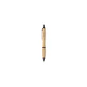 Variante noir - Stylo à bille personnalisable en bambou avec logo - Athos Bamboo stylo