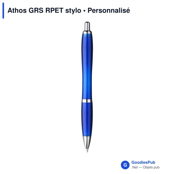 Stylo bille personnalisable Athos GRS en PET recyclé avec logo - Image 2