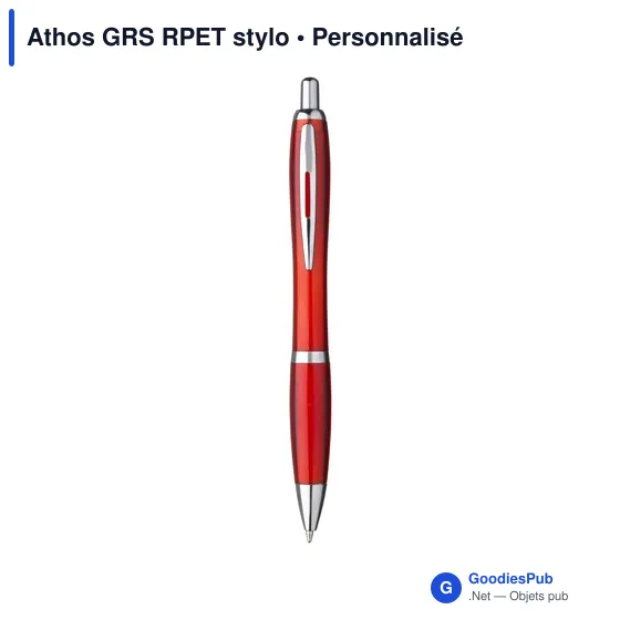 Stylo bille personnalisable Athos GRS en PET recyclé avec logo - Image 12