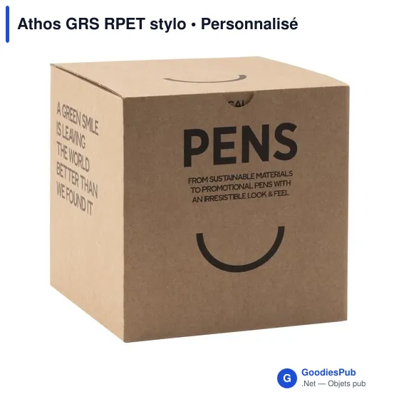 Stylo bille personnalisable Athos GRS en PET recyclé avec logo - Image 3