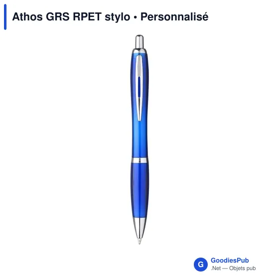 Stylo bille personnalisable Athos GRS en PET recyclé avec logo - Image 4