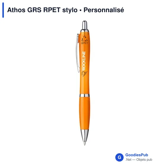 Stylo bille personnalisable Athos GRS en PET recyclé avec logo - Image 5