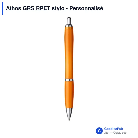 Stylo bille personnalisable Athos GRS en PET recyclé avec logo - Image 6